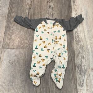 Nest Gray and Cream Animal Print Kids One Piece